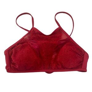 Xhilaration Burgundy Red Lace High Neck Bikini Halter Top Medium